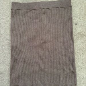Wilfred Taupe Ribbed Pencil Skirt